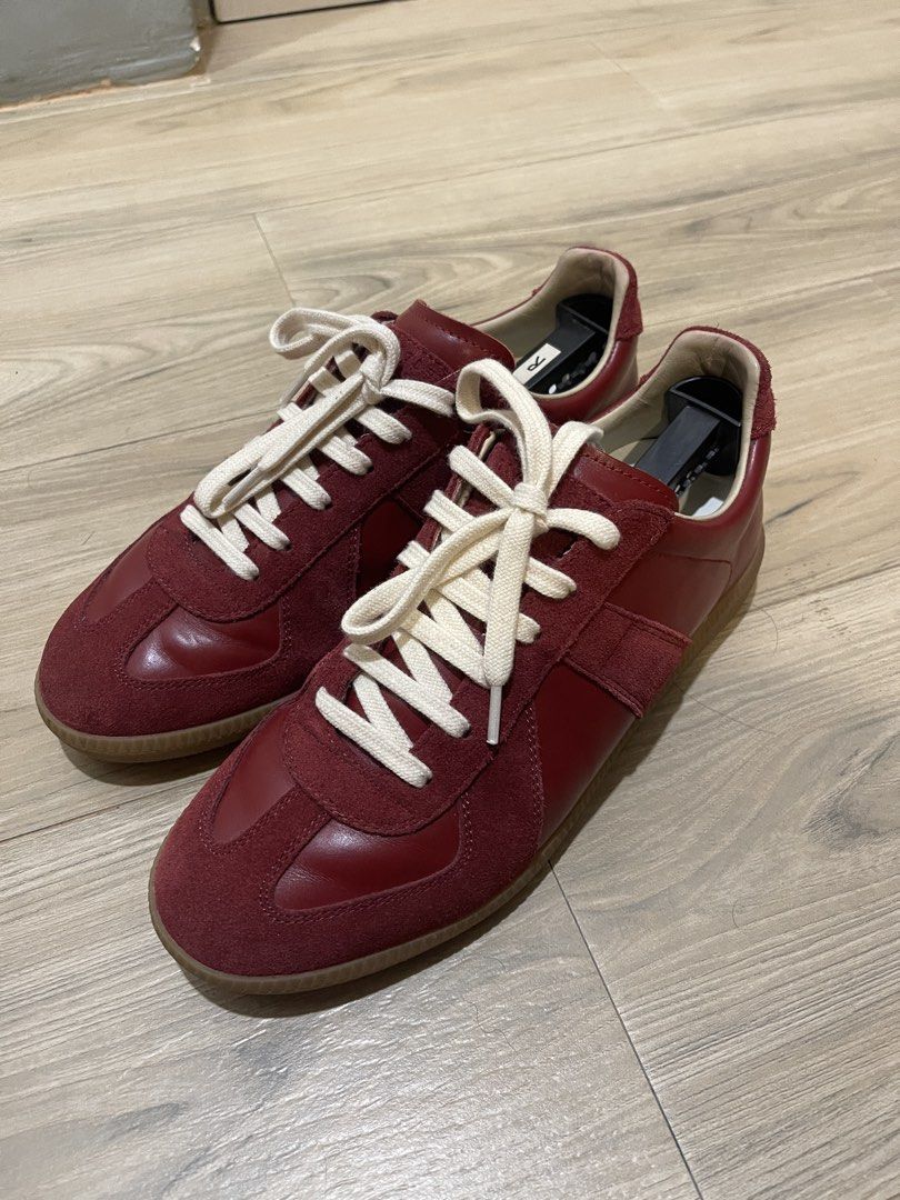 Margiela gats red (Category: Sneakers) located in Las Pinas. Submitted by jobart067 (Listing ID 1467727314, Image 1). Description: Size 43 fits size 9-9.5 Thrifted As is pair only, no box.