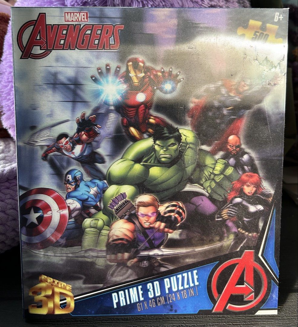 Marvel Avengers Prime 3D Puzzle 500 Pieces (Category: Board Games & Puzzles) located in Manila. Submitted by clnsmt_preloved (Listing ID 1467687753, Image 2). Description: - Official Marvel Avengers 3D puzzle featuring Iron Man, Hulk, Captain America, Thor, and Black Widow - Complete set with all 500 pieces included - Finished size measures 61 x 46 cm - Perfect gift for Marvel fans and puzzle enthusiasts!.