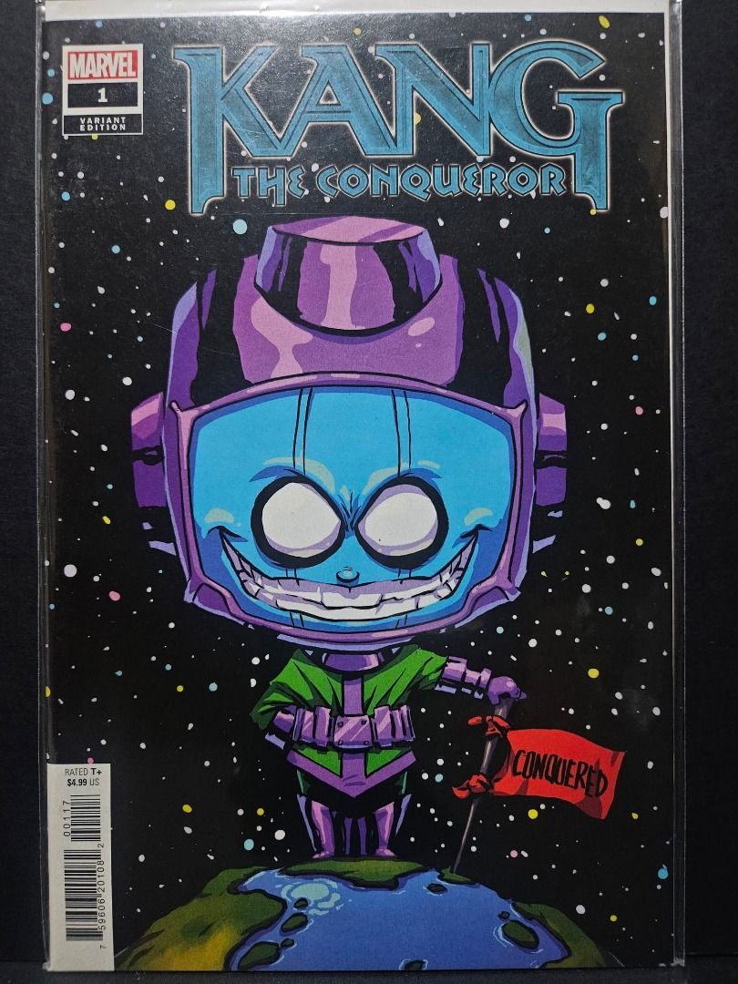 Marvel Comic Kang The Conqueror #1. Skottie Young Variant (Category: Comics & Manga) located in Mandaluyong City. Submitted by outta.knowhere (Listing ID 1467614461, Image 1). Description: 🚀Kang the Conqueror 1. Young Variant🚀 VF to VF/NM P350 🔑 Origin of Kang 🔑 First solo series featuring Kang the Conqueror 🔑 Skottie Yung Variant Please check and follow our socials/pages for more! FB: /OuttaKnowhereCC IG: @outta.knowhere Tiktok: @outta.know