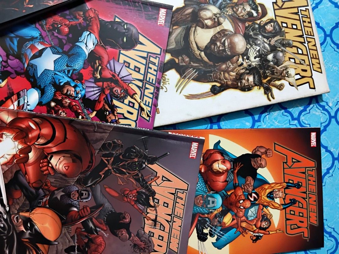 Marvel Comics New avengers (Category: Comics & Manga) located in Las Pinas. Submitted by celcarillo (Listing ID 1467801925, Image 3). Description: - Item: Marvel The New Avengers Graphic Novel Bundle (Set of 6) - Volumes Included: Breakout, The Trust, Sentry, Secrets & Lies, and The Collective - Author: Brian Michael Bendis (with various artists) - Featured Characters: Iron Man, Captain America, Wolverine, Spider-Man, Luke Cage, and Doctor Strang
