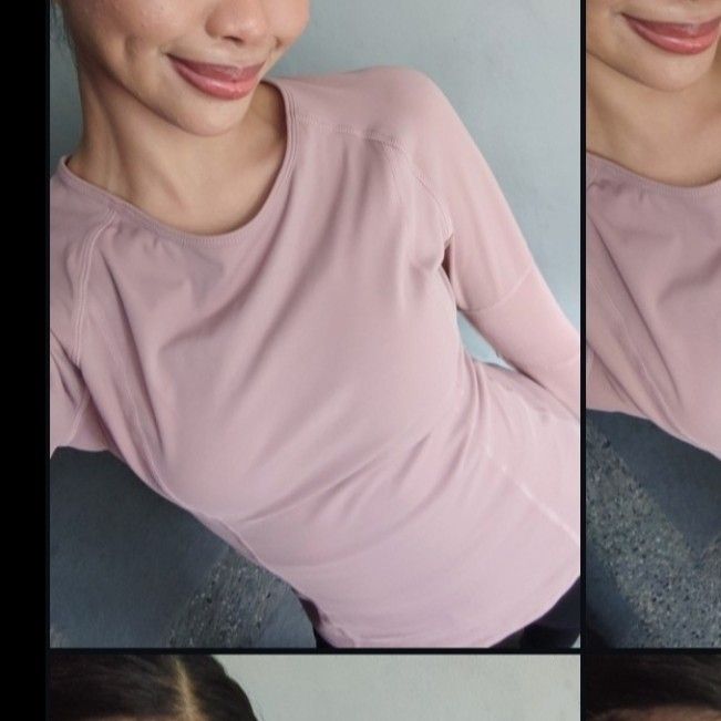 Mauve Long-Sleeve Activewear Pilates Yoga Gym Top (Category: Activewear) located in Valenzuela. Submitted by 0003c4 (Listing ID 1464443222, Image 1). Description: Soft mauve/pink long-sleeve top Built-in white inner layer/bra Stretchy & fitted, fits as to small Perfect for workouts, Pilates & athleisure Location: Valenzuela City Delivery: Lalamove or J&T PM for price/details 💌.