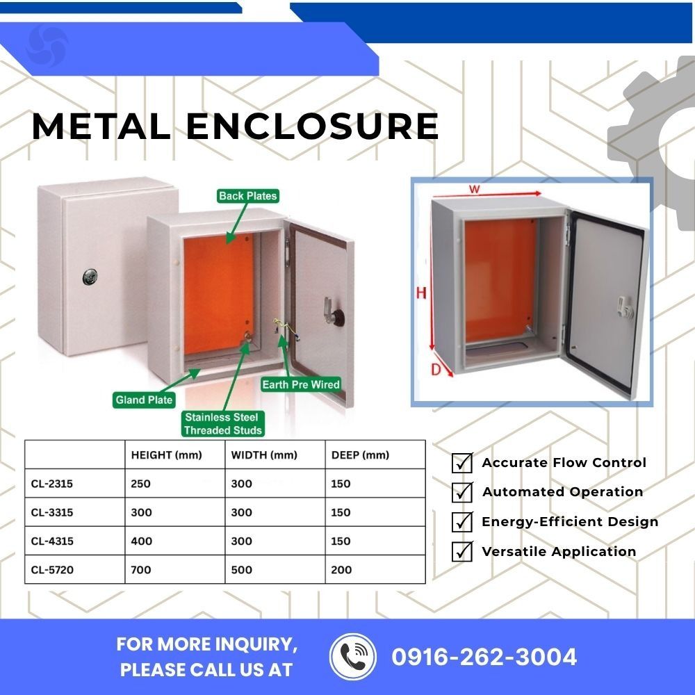 Metal Enclosure Box (Category: Looking For) located in Makati City. Submitted by johnstone_mkt (Listing ID 1467610795, Image 1). Description: Heavy Duty Metal Enclosure Box Secure your electrical components, wiring, and industrial control devices with our durable, high-quality Metal Enclosure Box. Built for commercial, industrial, and residential setups, this enclosure provides robust protection against dust, moisture, and unauthorized access. Id