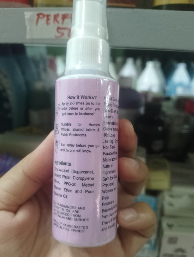 MI AMORE POOP BUSTER - SHIT AND SPRITZ (Category: Home Fragrance) located in Manila. Submitted by journnierph (Listing ID 1467607167, Image 2). Description: 💩✨ MI AMORE POOP BUSTER - SHIT AND SPRITZ! ✨💩 Nahihiya ka ba pag sa ibang bahay ka nag-CR? 😅 Eto na solusyon! Spray mo lang BAGO ka mag-poop, walang amoy na maiiwan! ✅ Baby Powder scent - mabango, hindi amoy chemical ✅ Disinfect + Deodorize ✅ 60ml = up to 300 sprays! ✅ Safe, Non-toxic, Nat