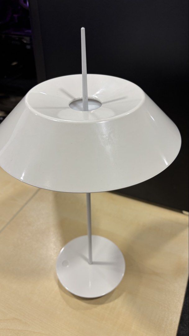 Minimalist White LED Table Lamp (Category: Lighting) located in Manila. Submitted by giomarcela14180 (Listing ID 1467622406, Image 3). Description: - Color: Sleek white with clean modern lines - Design: Cordless and battery-powered for easy portability - Lighting: Bright warm LED light - Control: Convenient touch control right from the base - Ideal Use: Perfect for study desks, workspaces, or bedside tables - Condition: Works great and ready to u