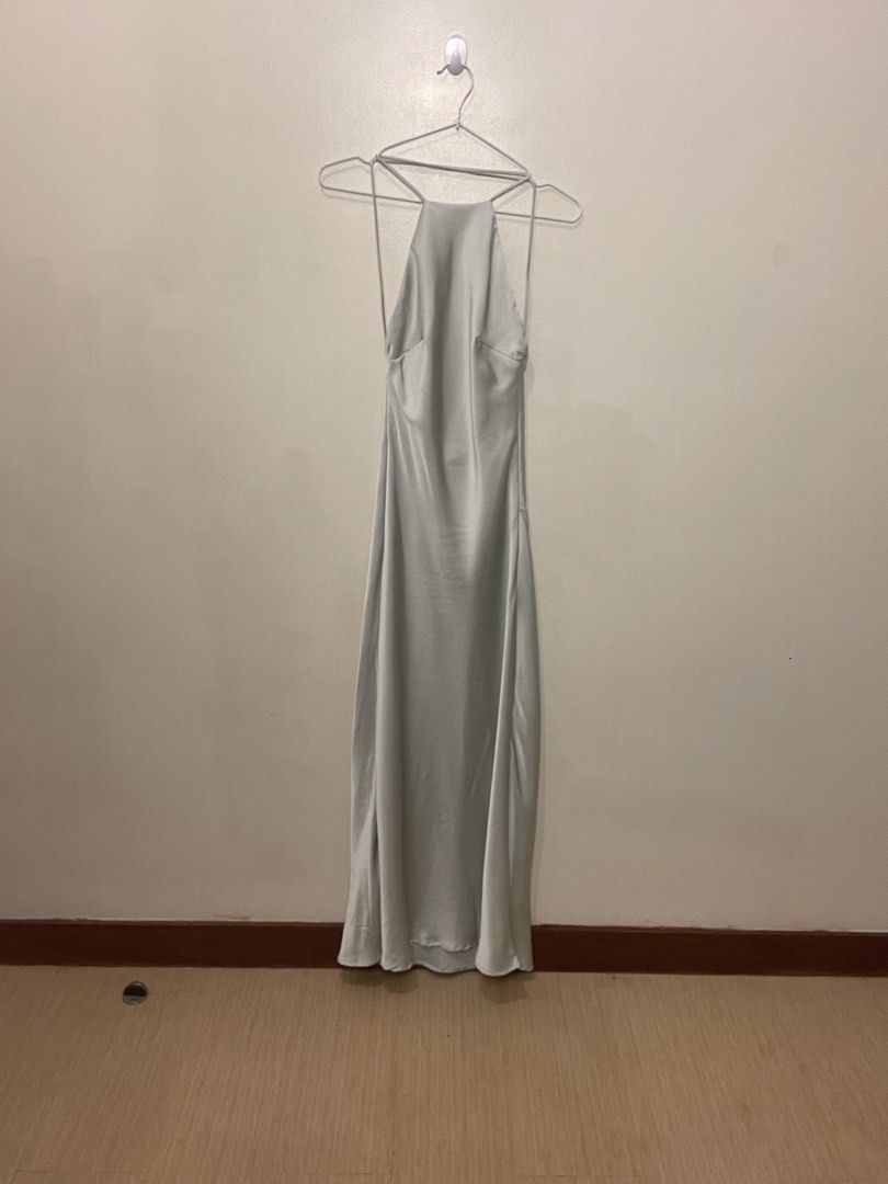 Mint Green Satin Silk Dress (Category: Dresses) located in Pasig City. Submitted by againdarling (Listing ID 1467670931, Image 1). Description: XS-S .