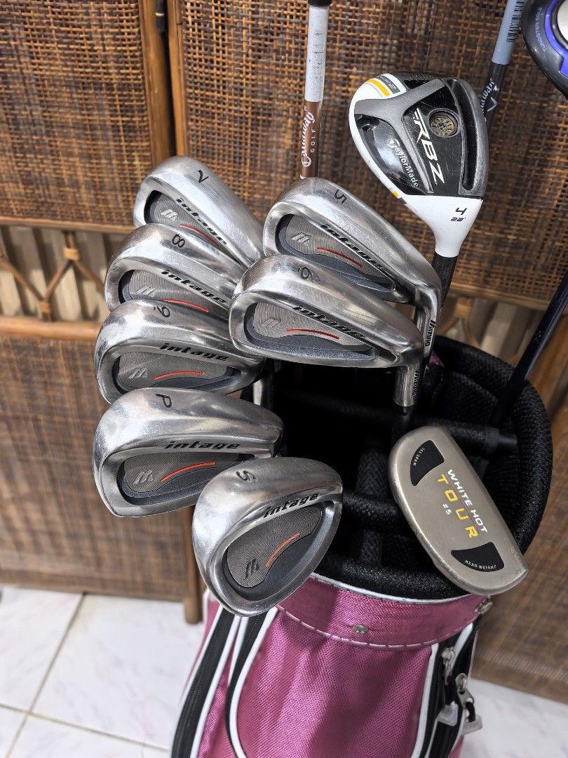 Mizuno callaway ladies golf set (Category: Golf) located in Caloocan City. Submitted by ace2729 (Listing ID 1467774699, Image 3). Description: MIZUMO/CALLAWAY LADIES GOLF SET FOR BEGINNERS *DRIVER: CALLAWAY LEGACY 11.5° *WOOD: CALLAWAY BIG BERTHA #3-15° *WOOD: MIZUNO JPX #7-24° *HYBRID: TAYLORMADE RBZ #4-22° *IRONS: MIZUNO INTAGE - 5,6,7,8,9,P,S & ODYSSEY WHITE HOT TOUR PUTTER - GRAPHITE SHAFT - ALL LADIES FLEX *BAG: ONRED VERY GOOD CONDITION 💸 