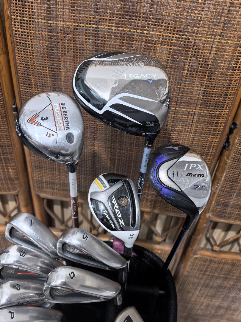 Mizuno callaway ladies golf set (Category: Golf) located in Caloocan City. Submitted by ace2729 (Listing ID 1467774699, Image 2). Description: MIZUMO/CALLAWAY LADIES GOLF SET FOR BEGINNERS *DRIVER: CALLAWAY LEGACY 11.5° *WOOD: CALLAWAY BIG BERTHA #3-15° *WOOD: MIZUNO JPX #7-24° *HYBRID: TAYLORMADE RBZ #4-22° *IRONS: MIZUNO INTAGE - 5,6,7,8,9,P,S & ODYSSEY WHITE HOT TOUR PUTTER - GRAPHITE SHAFT - ALL LADIES FLEX *BAG: ONRED VERY GOOD CONDITION 💸 