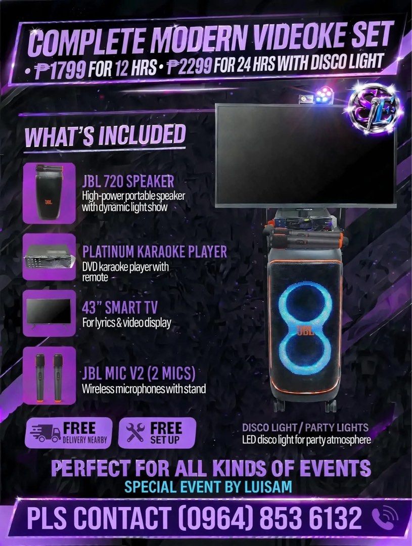 Modern karaoke for RENT (Category: Musical Instruments) located in Manila. Submitted by e.fashion.house (Listing ID 1467709419, Image 3). Description: Perfect for any kinds of event Book now!.