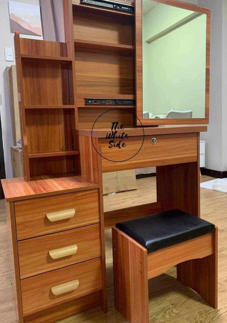 Modern Vanity Desk with Cushion Stool (Category: Tables & Sets) located in Manila. Submitted by aratrgrs (Listing ID 1467626089, Image 3). Description: Same day delivery within metro manila Courier: Lalamove Mode of Payment: CASH ON DELIVERY GCASH BANK TRANSFER Pm for inquiries! Happy Shopping & God bless..