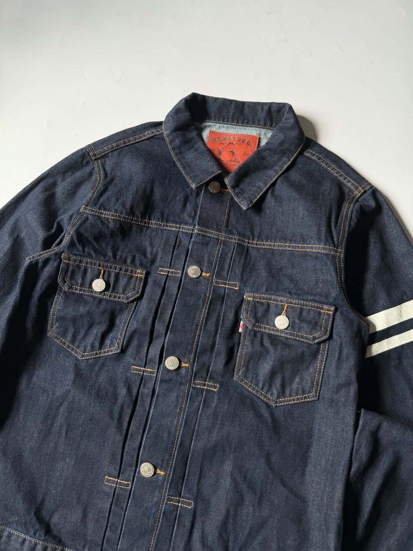 Momotaro denim jacket (Category: Coats, Jackets and Outerwear) located in Baguio. Submitted by dapper_deals (Listing ID 1467687123, Image 2). Description: momotaro jeans classic denim type 2 / GTB ( GOING TO BATTLE ) denim jacket dimentions: Length - 27.5 Width - 22.5 Shoulder - 18.5 Sleeves - 27.