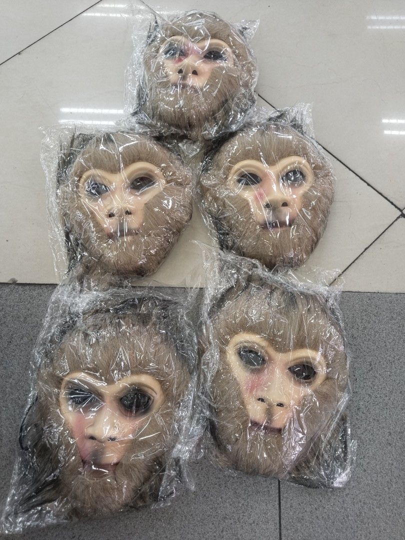 Monkey Face Latex Halloween Masks 5 Pack (Category: Occasions & Party Supplies) located in Manila. Submitted by zdmal (Listing ID 1467623341, Image 1). Description: - Lot of 5 realistic monkey face masks - Individually wrapped in plastic packaging - Features furry texture, detailed eyes, and painted nose - Brand new, clean, never opened or worn outside - Perfect for parties, pranks, and costume events.
