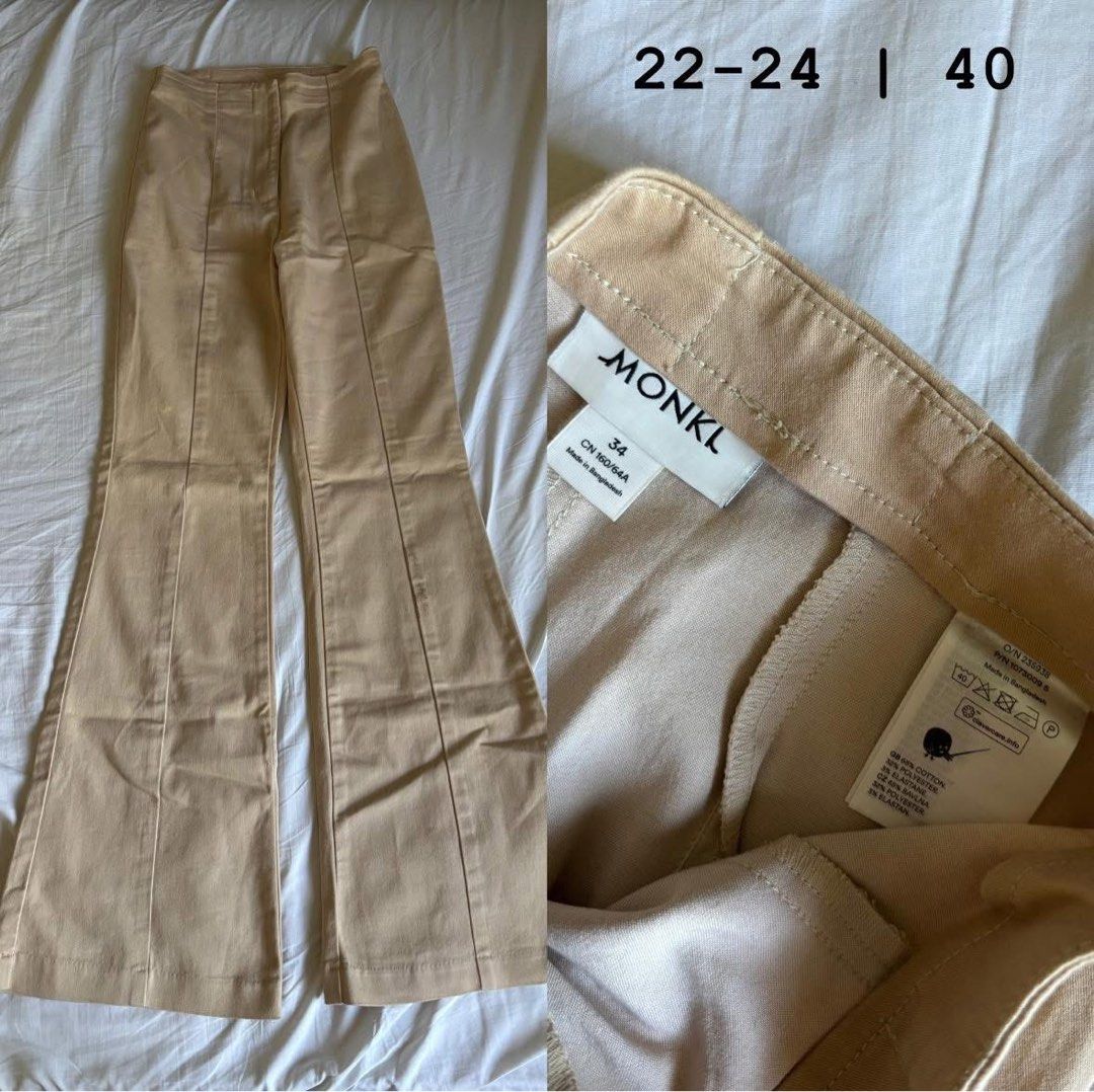Monki Highwaist Flare Trouser (Category: Other Bottoms) located in Binan City. Submitted by myprelovedhaul (Listing ID 1467613215, Image 2). Description: - fits 20-24| length 40 - gained weight , no when worn photos! - last price posted! - please message only if sure buyer! - limited replies only. - Available unless mark as sold. - Ship via j&t or lalamove for same day. -Mode of payment: Gcash 📍Biñan Laguna .