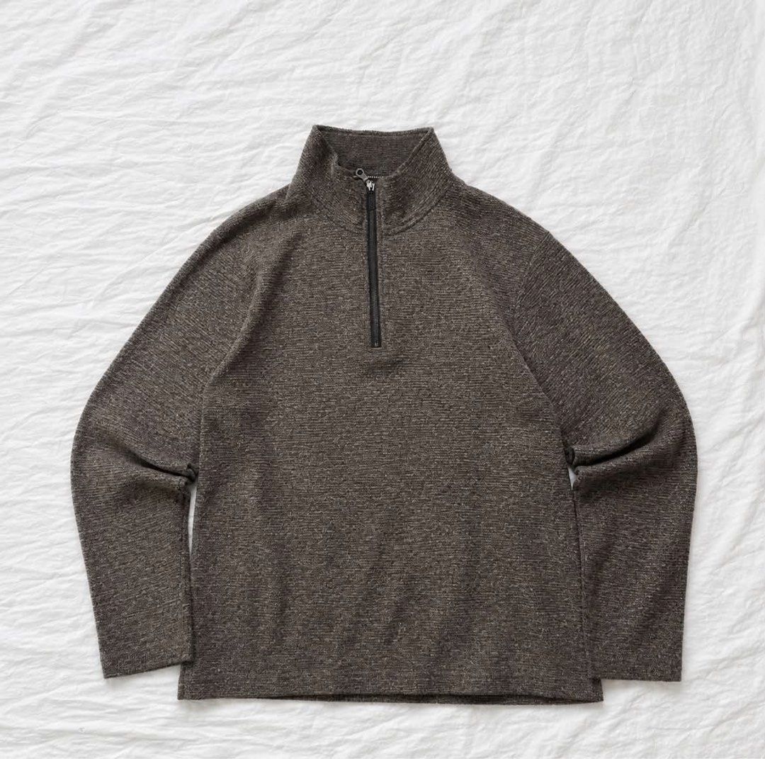 Mora Bene Brown Quarter Zip Sweater Size M (Category: Coats, Jackets and Outerwear) located in Manila. Submitted by rewornthrifts (Listing ID 1467668770, Image 1). Description: - Brand: Mora Bene - Style: Quarter zip sweater with zipper collar - Color: Brown - Size: M - Material: 80% polyester, 20% rayon (soft textured knit) - Condition: Clean, great layering piece for cooler weather.