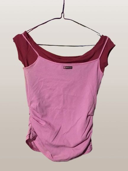 MORGAN DE TOI RED PINK BLOUSE Y2K (Category: Blouses) located in Marikina City. Submitted by minimalistmanila (Listing ID 1467763804, Image 2). Description: Imported French brand Morgan de Toi. Cute style, red and pink attached layered top. Semi stretchy fabric. Very 2000's style. -Fits small to semi medium. Short sleeves. Never used. Order now! #morgandetoi #pink #red #top.