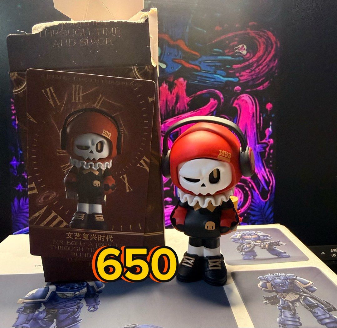 Mr. Bone A Journey Through Time Blind Box Figure (Category: Designer & Blind Box Toys) located in San Juan City. Submitted by mangdibsnation (Listing ID 1467824746, Image 1). Description: 💀 MR. BONES FOR SALE! 💀 📦 Back in box ✅ Complete 👌 Good condition ✨ No issues 💰 Price is indicated in photos. First to pay gets the item. No reservation. PM lang, mga bossing! 🔥 - Authentic Mr. Bone vinyl collectible figure - Includes original box packagin