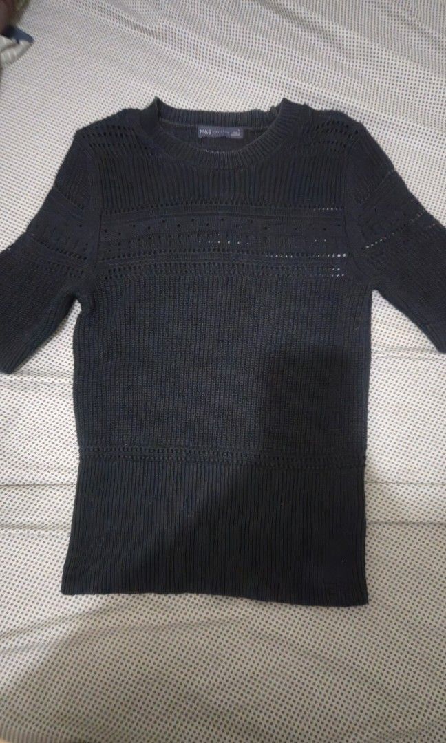 M&S Knitted Blouse (Category: Blouses) located in Paranaque City. Submitted by mhelai08.collections (Listing ID 1467654712, Image 2). Description: guaranteed original size small (may fit up to M frame) colo black fabric is stretchy loc is Paranaque Valley5.