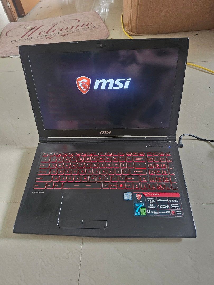 Msi GL62m gaming laptop (Category: Laptops & Notebooks) located in Bacoor. Submitted by ginaxis15 (Listing ID 1467713093, Image 3). Description: DEFECTIVE MAGBASA Msi GL62m 7rex Last price: 5700 issue: Battery, keyboard, missing 1 hinges cover 15.6 inch i7 7th gen 2.8ghz (7th gen 8cpus) 8gb ddr4 120gb SSD 1050ti gpu with charger and Box for pickup molino bacoor cavite As is di palagi online 09911820458.