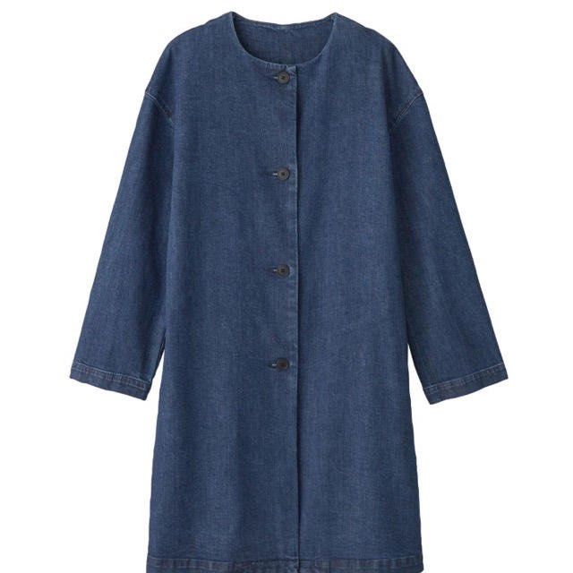 Muji Soft Denim Collarless Dress Jacket (Category: Coats, Jackets and Outerwear) located in Mandaluyong City. Submitted by hopeworldplane (Listing ID 1467690325, Image 1). Description: .