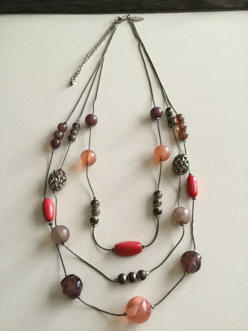 NY & Co. Multi-strand Beaded Boho Necklace (Category: Necklaces) located in Cebu City. Submitted by 88tinkers.trove (Listing ID 1467658587, Image 1). Description: - Multi-strand silver-tone chain, beaded necklace - Adjustable length with a convenient extension chain .