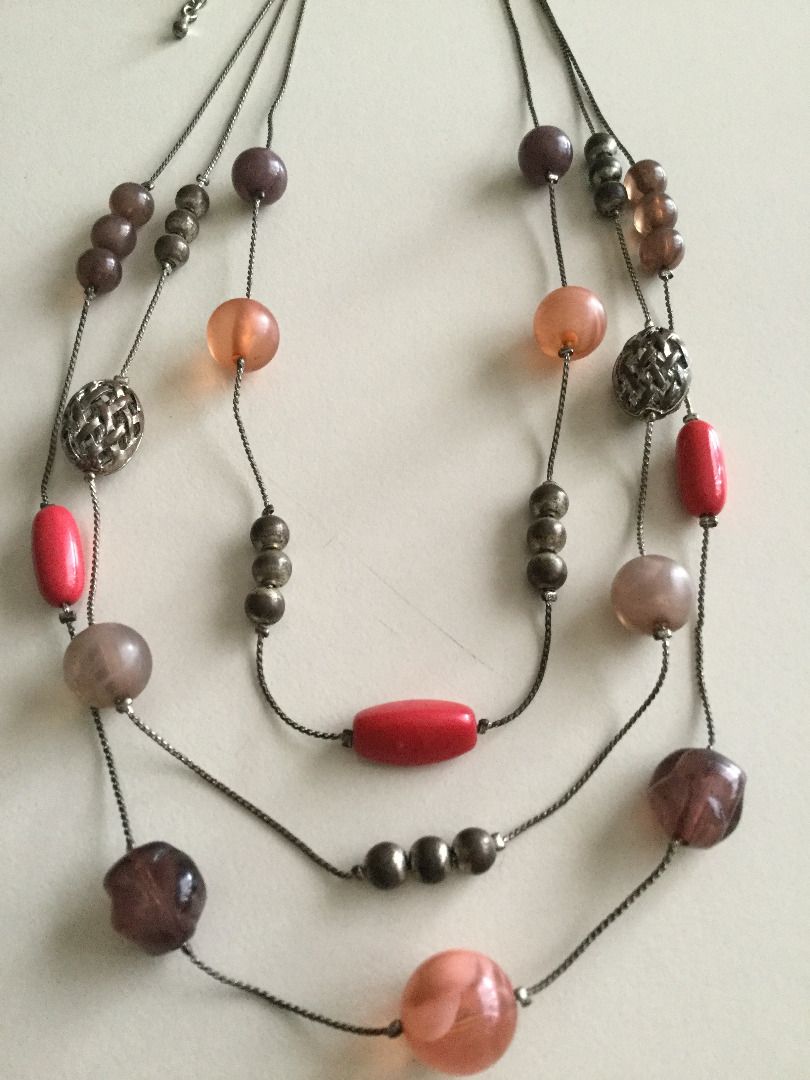 NY & Co. Multi-strand Beaded Boho Necklace (Category: Necklaces) located in Cebu City. Submitted by 88tinkers.trove (Listing ID 1467658587, Image 3). Description: - Multi-strand silver-tone chain, beaded necklace - Adjustable length with a convenient extension chain .