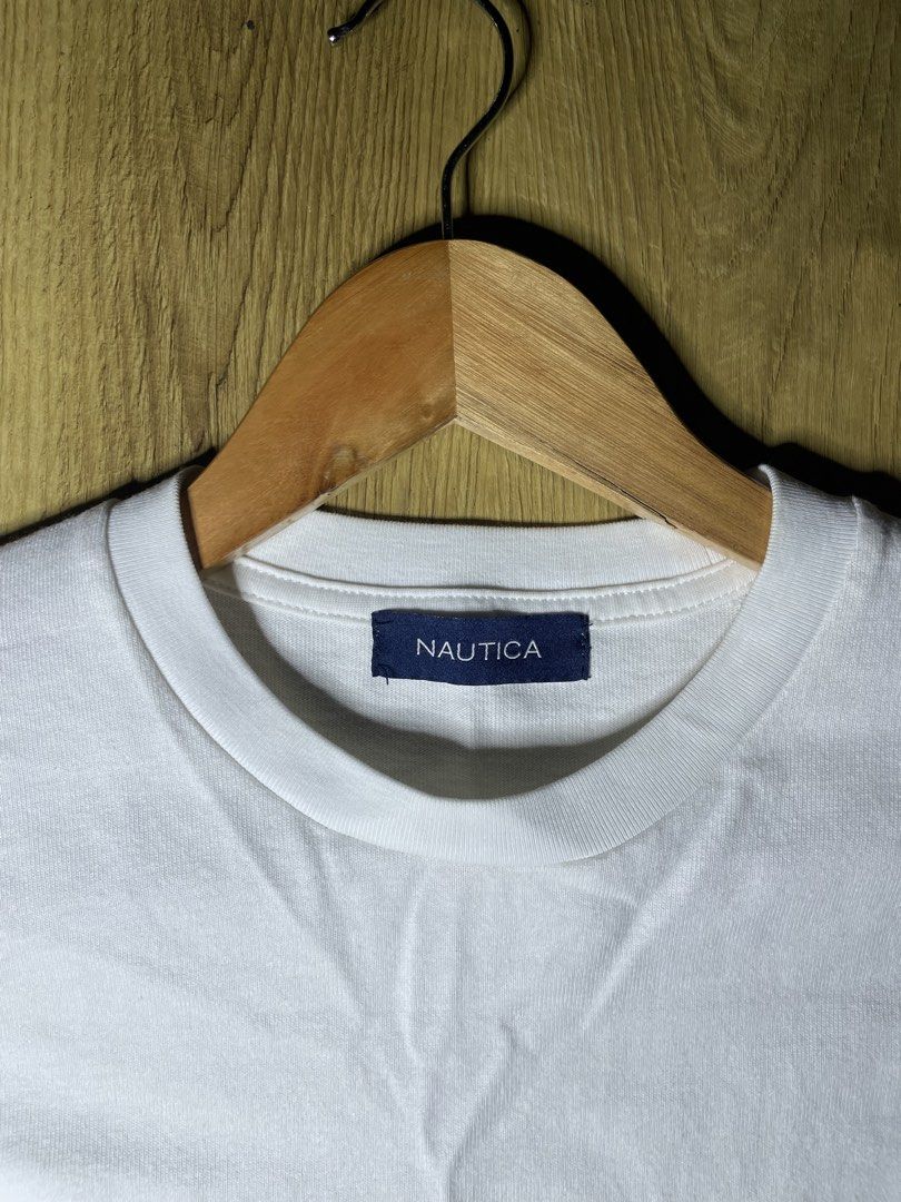 Nautica script t shirt (Category: Tshirts & Polo Shirts ) located in Tacloban City. Submitted by susthriftshop (Listing ID 1467794983, Image 3). Description: Nautica script boxy type Excellent condition Color rate 9.5/10 No flaws Dimes 24 by 28.5 Medium on tag.