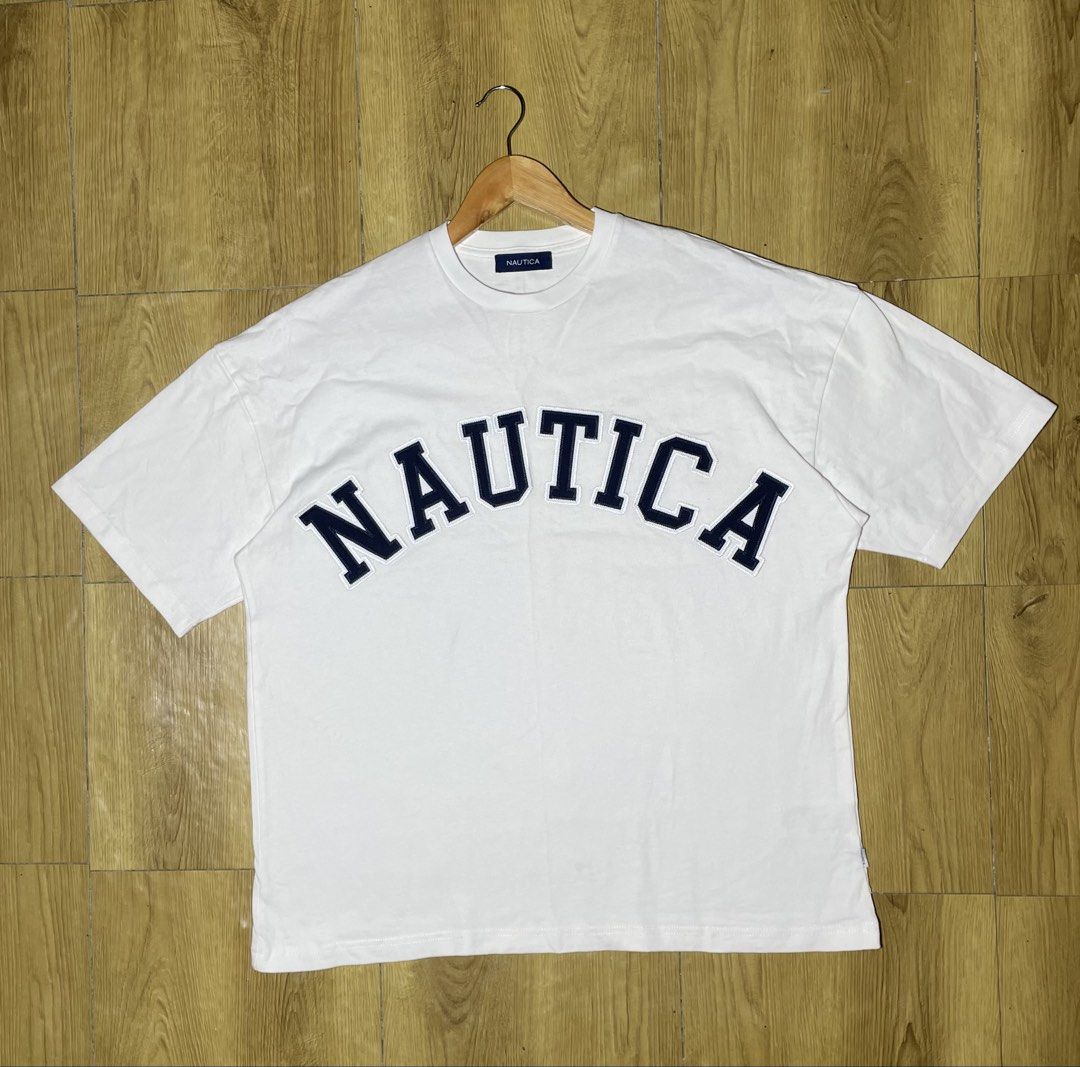 Nautica script t shirt (Category: Tshirts & Polo Shirts ) located in Tacloban City. Submitted by susthriftshop (Listing ID 1467794983, Image 1). Description: Nautica script boxy type Excellent condition Color rate 9.5/10 No flaws Dimes 24 by 28.5 Medium on tag.