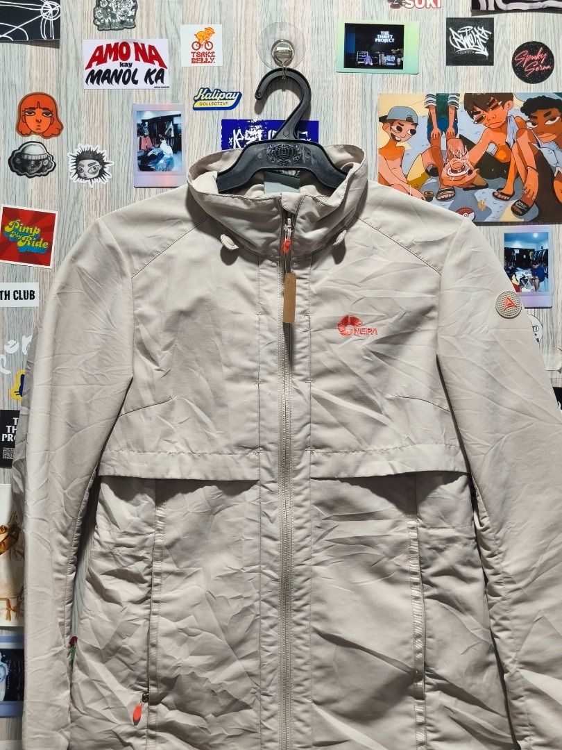 NEPA Beige Hooded Long Windbreaker Jacket (Category: Coats, Jackets and Outerwear) located in Davao. Submitted by thethriftproject082 (Listing ID 1467794285, Image 2). Description: Nepa Outdoor 📍𝐌𝐈𝐍𝐄: 380 📍𝐒𝐈𝐙𝐄 𝐎𝐍 𝐓𝐀𝐆: Fits Small-Med 📍𝐃𝐈𝐌𝐄𝐒: 18 x 29.