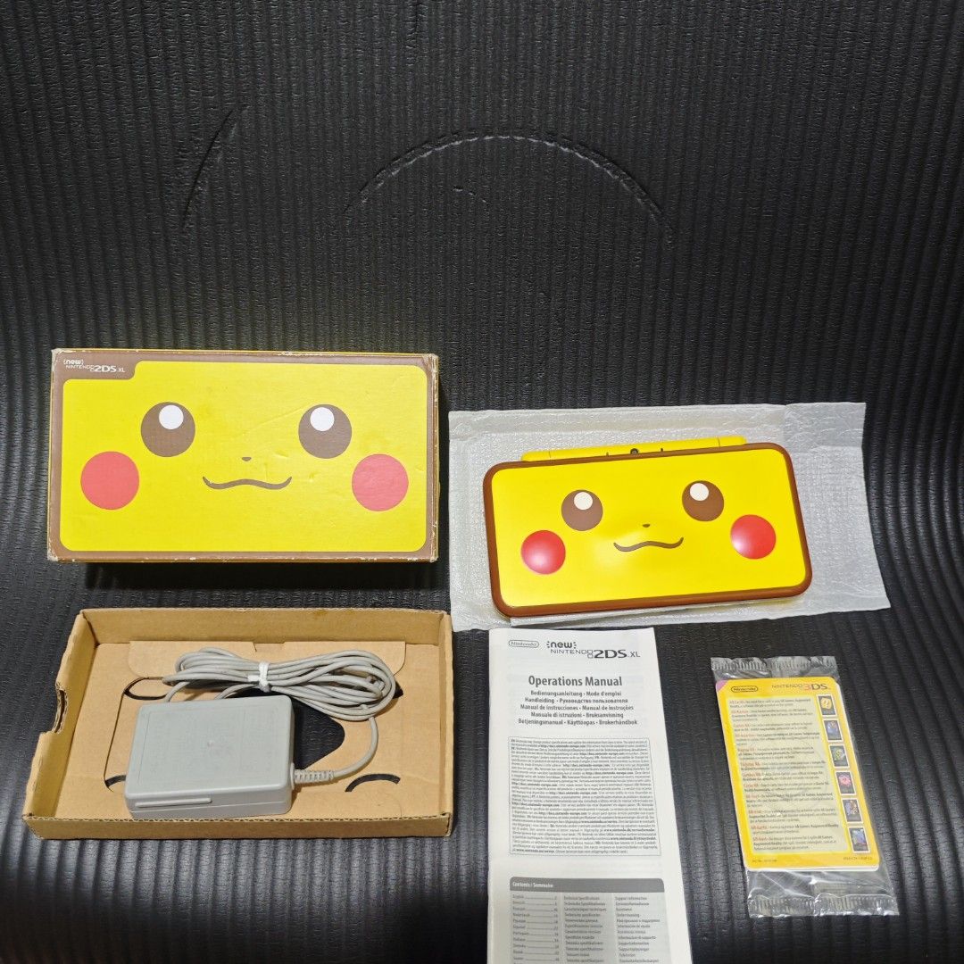 New Nintendo 2DS XL Pikachu Edition with Box (Category: Nintendo) located in Quezon City. Submitted by shopme_gadget30 (Listing ID 1467745177, Image 2). Description: for sale fixed price 9/10 Superb Condition no issue no dents excellent performance with minimal scratches only at the back shell Serial Number MAtched with the box non modded or not yet cfw latest firmware US Console Good For Collection Inclusion Box Unit manual Sealed Ar Cards stylu