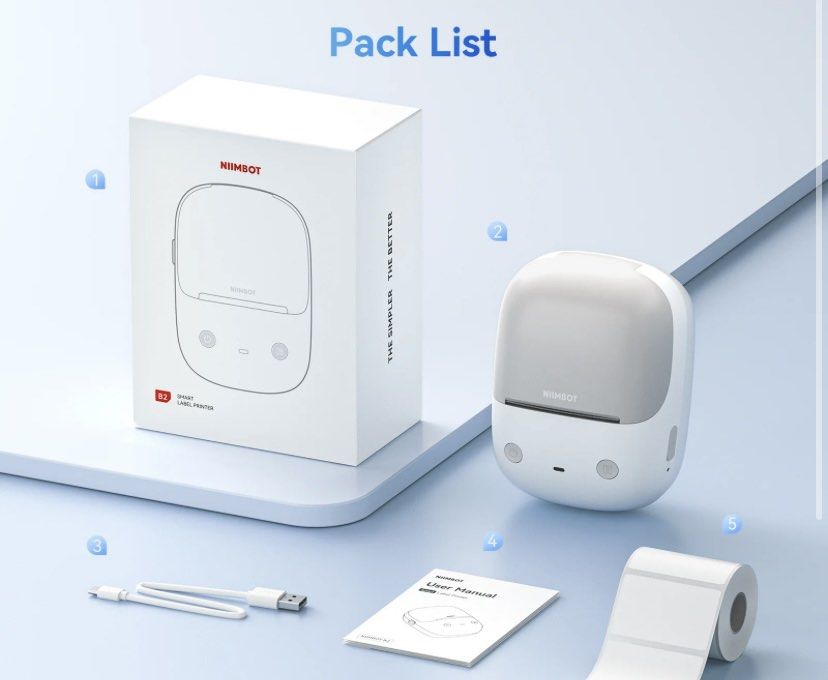 NIIMBOT B2 Smart Label Printer with Label Paper (Category: Printers, Scanners & Copiers) located in Las Pinas. Submitted by elyag05 (Listing ID 1467667912, Image 1). Description: -Light Sand - Brand new, sealed in box NIIMBOT B2 smart label printer - Includes an extra roll of label paper 40x30 - Seamless Bluetooth connectivity supporting both iOS and Android - Built-in 1500mAh rechargeable battery - Perfect for home organization, small business, 