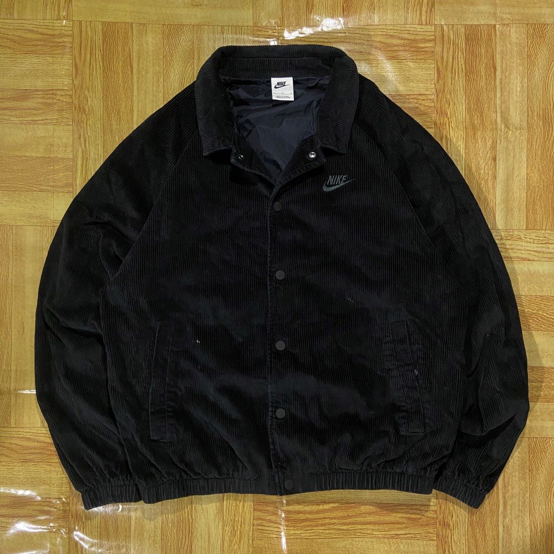 Nike Corduroy Button Down (Category: Hoodies) located in Dasmarinas. Submitted by thrift2gems (Listing ID 1467604058, Image 1). Description: Nike Corduroy Button Down✨ -WIDTH: 24 -LENGTH: 26 -COLOR RATE: 9.5/10 -CONDITION: 9.5/10 -ISSUE: NEED WASH .