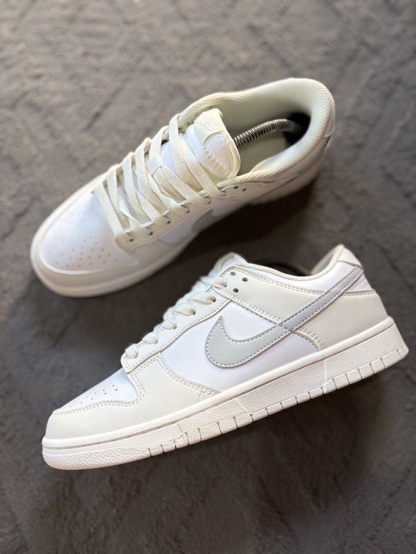 Nike Dunk Low Phantom Light Bone Size US 9.5 (Category: Sneakers) located in Lapu Lapu. Submitted by jadegodine04736 (Listing ID 1467650139, Image 2). Description: - Brand: Nike - Model: Dunk Low - Colorway: Phantom and Light Bone / Neutral Grey - Size: US 9.5 / UK 8.5 / EUR 43 - Condition: Brand new with clear size tag and QR code - Features: Classic court silhouette, crisp laces, and structured collar padding - Perfect for: Versatile everyday w