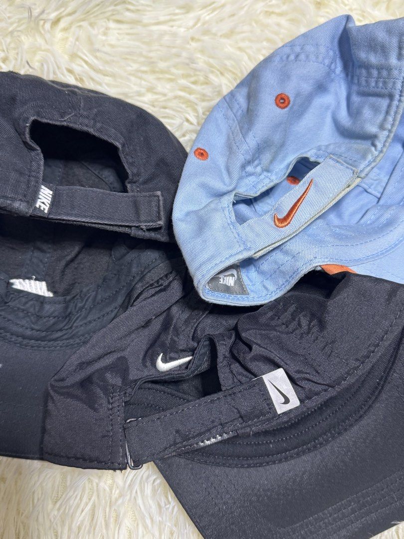 Nike Kids Caps Three take all (Category: Babies & Kids Fashion) located in Dagupan City. Submitted by iamrannflores (Listing ID 1467626175, Image 3). Description: - Bundle includes 3 Nike caps for kids (2 black, 1 light blue with orange trim) - Adjustable back straps for a customizable and secure fit - Ideal for everyday casual wear, outdoor play, and sun protection - Various sizes suitable for toddlers and children - Comfortable material mix inc