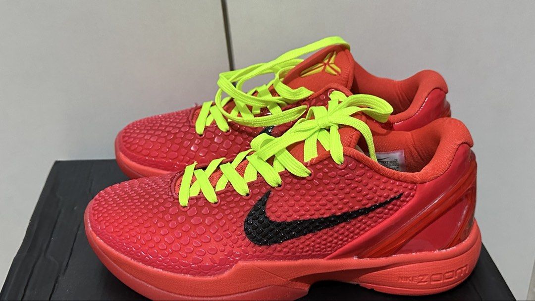 Nike Kobe 6 Protro Reverse Grinch (Category: Sneakers) located in Manila. Submitted by silentbird.811e41 (Listing ID 1467758399, Image 1). Description: For sale: Nike Kobe 6 Protro Reverse Grinch Size: US7.5 / EU38.5 / 24.5cm Condition: Brand New Deadstock, never worn. Comes with original shoe box, all accessories complete. 100% authentic RFS: Extra pair. Price: ₱17,000 (Negotiable for serious buyers only) loc：las pinas .