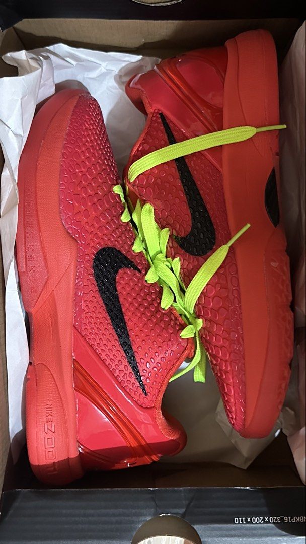 Nike Kobe 6 Protro Reverse Grinch (Category: Sneakers) located in Manila. Submitted by silentbird.811e41 (Listing ID 1467758399, Image 3). Description: For sale: Nike Kobe 6 Protro Reverse Grinch Size: US7.5 / EU38.5 / 24.5cm Condition: Brand New Deadstock, never worn. Comes with original shoe box, all accessories complete. 100% authentic RFS: Extra pair. Price: ₱17,000 (Negotiable for serious buyers only) loc：las pinas .