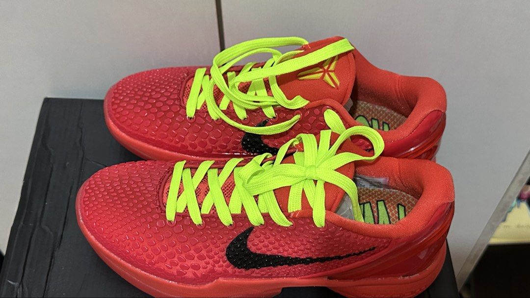 Nike Kobe 6 Protro Reverse Grinch (Category: Sneakers) located in Manila. Submitted by silentbird.811e41 (Listing ID 1467758399, Image 2). Description: For sale: Nike Kobe 6 Protro Reverse Grinch Size: US7.5 / EU38.5 / 24.5cm Condition: Brand New Deadstock, never worn. Comes with original shoe box, all accessories complete. 100% authentic RFS: Extra pair. Price: ₱17,000 (Negotiable for serious buyers only) loc：las pinas .