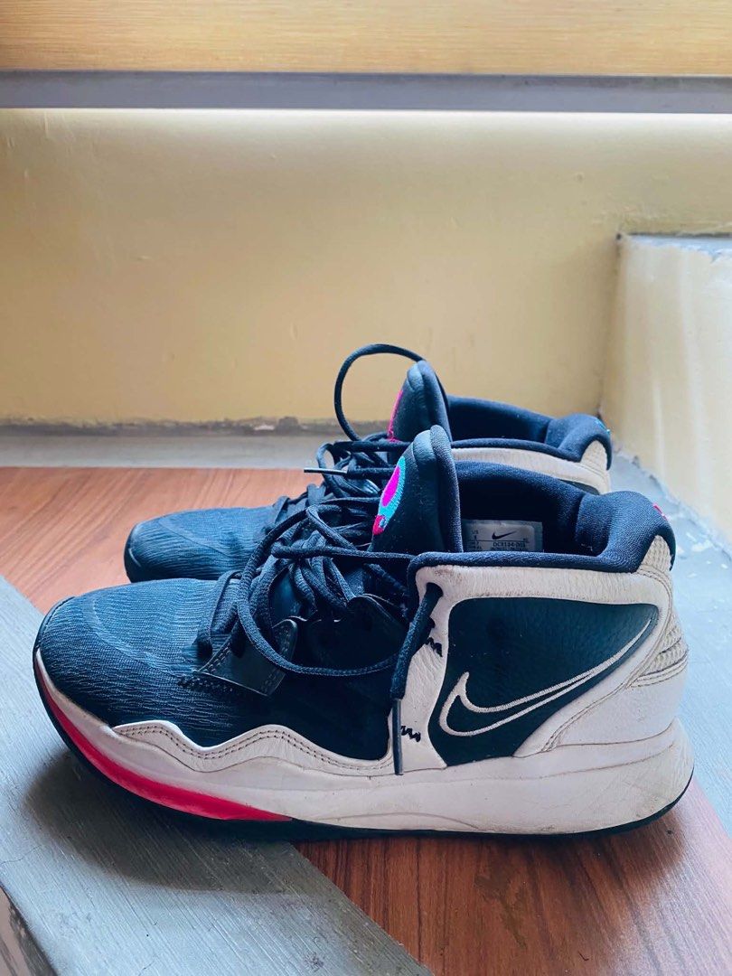 Nike Kyrie Infinity Basketball Shoes (Category: Racket and Ball Sports) located in Manila. Submitted by von_vito (Listing ID 1467676774, Image 3). Description: - Model: Nike Kyrie Infinity - Colorway: Black/White with mismatching pink and blue accents - Size: US 8 - Cushioning: Zoom Air setup - Condition: Normal wear on midsoles and outsoles from court use, lots of traction left - Perfect for ballers and Kyrie fans looking for performance and sty