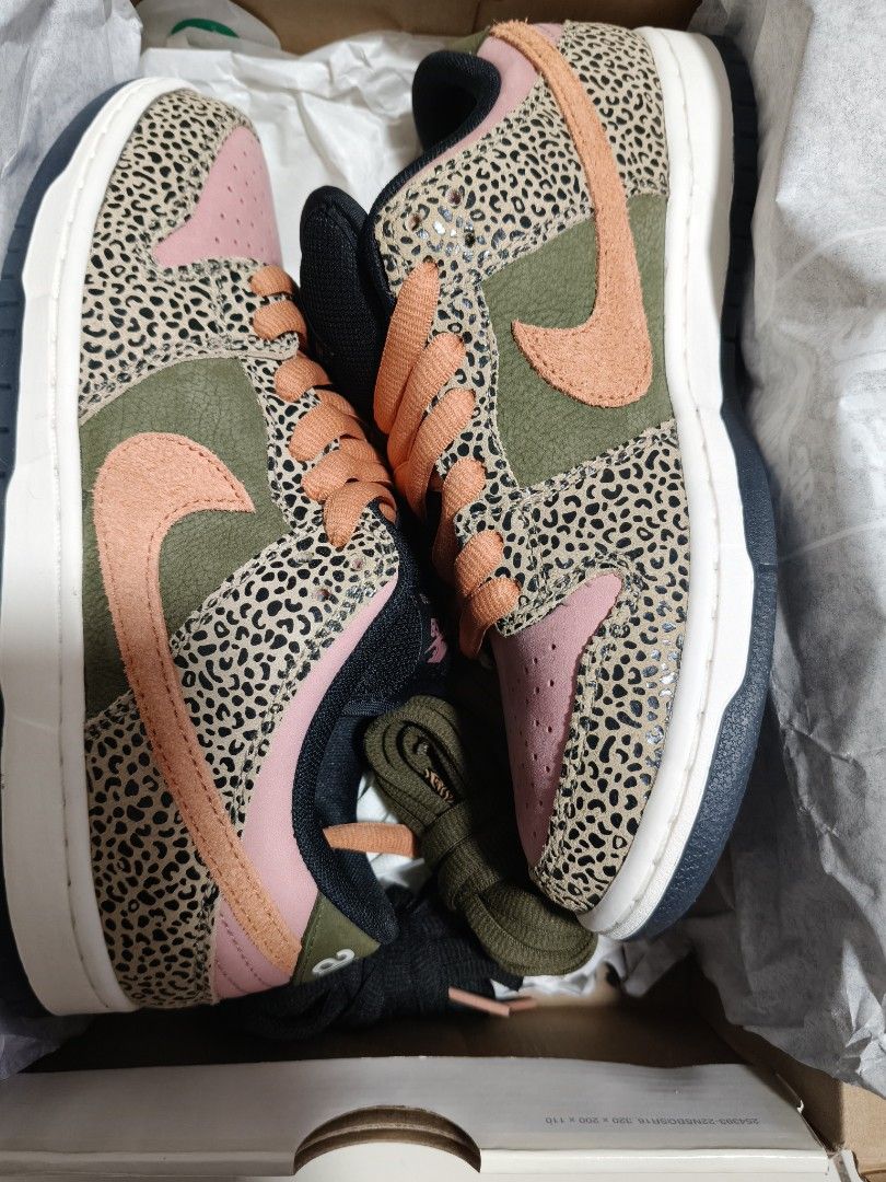 Nike SB Dunk Low x Arts-Rec (Category: Sneakers) located in Cavite. Submitted by ako_nga_pala_si_benjo (Listing ID 1467653052, Image 1). Description: • Name: Nike SB Dunk Low x Arts-Rec • Release: July 2025 | Style Code: IH3211-200 | Price: $140 USD • Theme: Inspired by the San Diego Zoo in Balboa Park. • Materials: Rust Pink nubuck, Rough Green leather, and a fuzzy burnt orange suede Swoosh. • Overlays: Safari leopard/cheetah prints on the mudgu