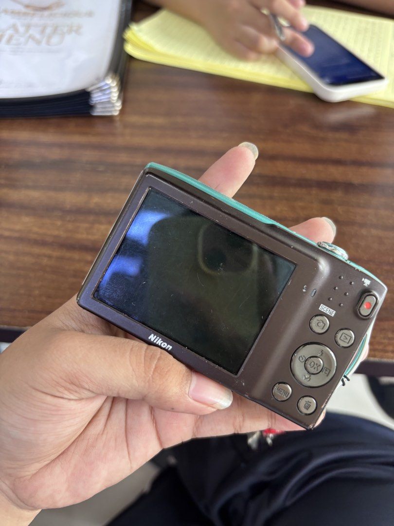 Nikon Coolpix Blue Digital Camera (Category: Cameras) located in Reina Mercedes. Submitted by sukieiri15197 (Listing ID 1467645507, Image 2). Description: for sale ir for swap! Nikon Coolpix s3300 in teal blue • Image Sensor: 16.0 megapixels, 1/2.3-inch CCD sensor (4:3 aspect ratio) • Lens: 6x optical zoom NIKKOR lens (26–156mm equivalent in 35mm format), f/3.3–6.5 • Image Stabilization: Lens-shift Vibration Reduction (VR) • ISO Range: ISO 80 to 