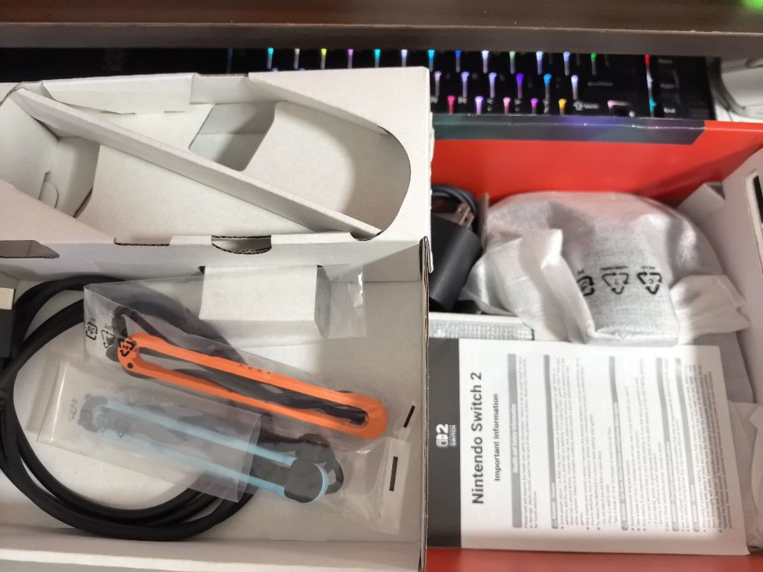 Nintendo Switch 2 Complete Accessories with Box (Category: Nintendo) located in Navotas City. Submitted by animatorside (Listing ID 1467607868, Image 2). Description: PAKI BASA PO MUNA. (SELLING PO SLIGHTLY USED NINTENDO SWITCH 2) 26,000 Complete accessories with box may this year po nabili pero nawala po yung recibo. (NO GAMES INCLUDED, NO SD CARD INCLUDED) Wala po issue and walang history ng repair. Good condition po and may tempered na din po 