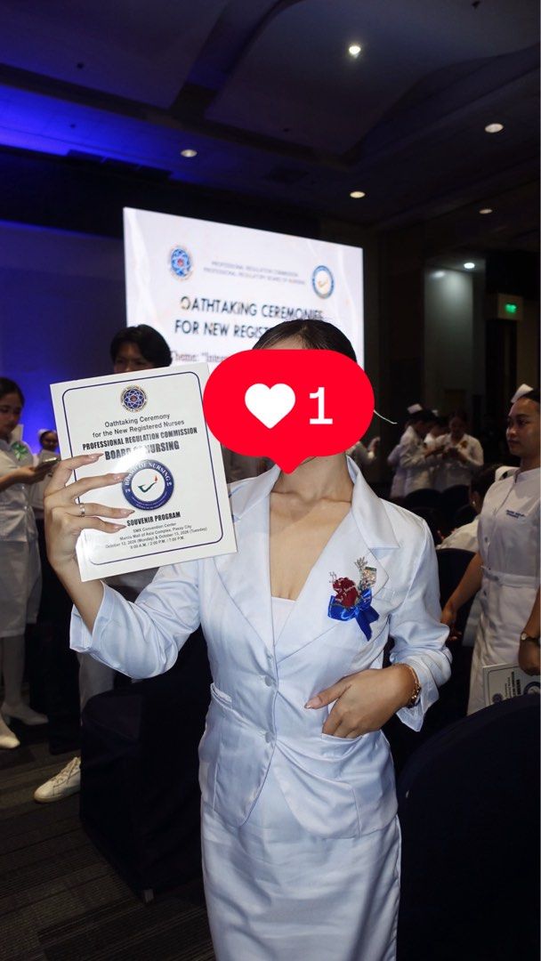 Nursing Gala Uniform (Category: Sets or Coordinates) located in Manila. Submitted by shoppaaholiic (Listing ID 1467604578, Image 2). Description: selling my gala uniform inclusions: top and skirt free nursing cap size: - small - 26in waist - 30-34 bust.