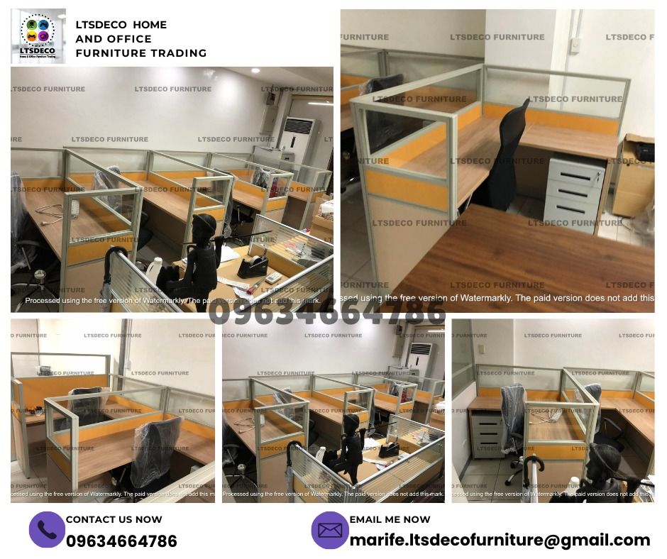 office workstation tables modular office partitions (Category: Office Furniture & Fixtures) located in Quezon City. Submitted by lailace (Listing ID 1467662617, Image 2). Description: 👉Are you looking for WORKSTATION, MODULAR CUBICLES OFFICE PARTITION, and OFFICE FURNITURE SUPPLIER? LTSDECO Furniture, is direct supplier, manufacturer, and trusted provider of high quality, affordable and durable modular office divider partition, home and office f