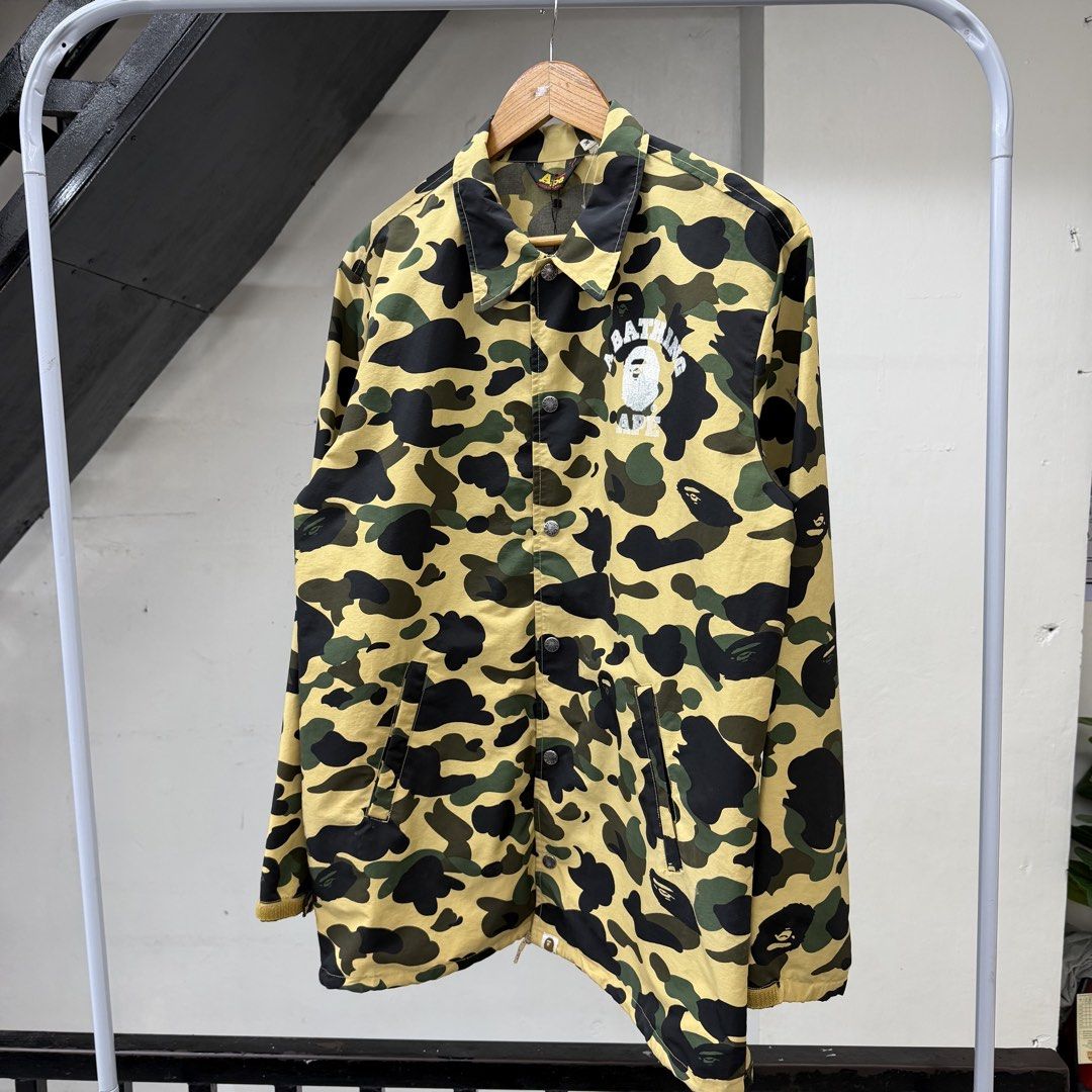 OG Bape Camou Nylon Jacket (Category: Coats, Jackets and Outerwear) located in Taguig. Submitted by goodfindscollection (Listing ID 1467663676, Image 1). Description: size medium on tag but fits to large issue: fading on bape print front .