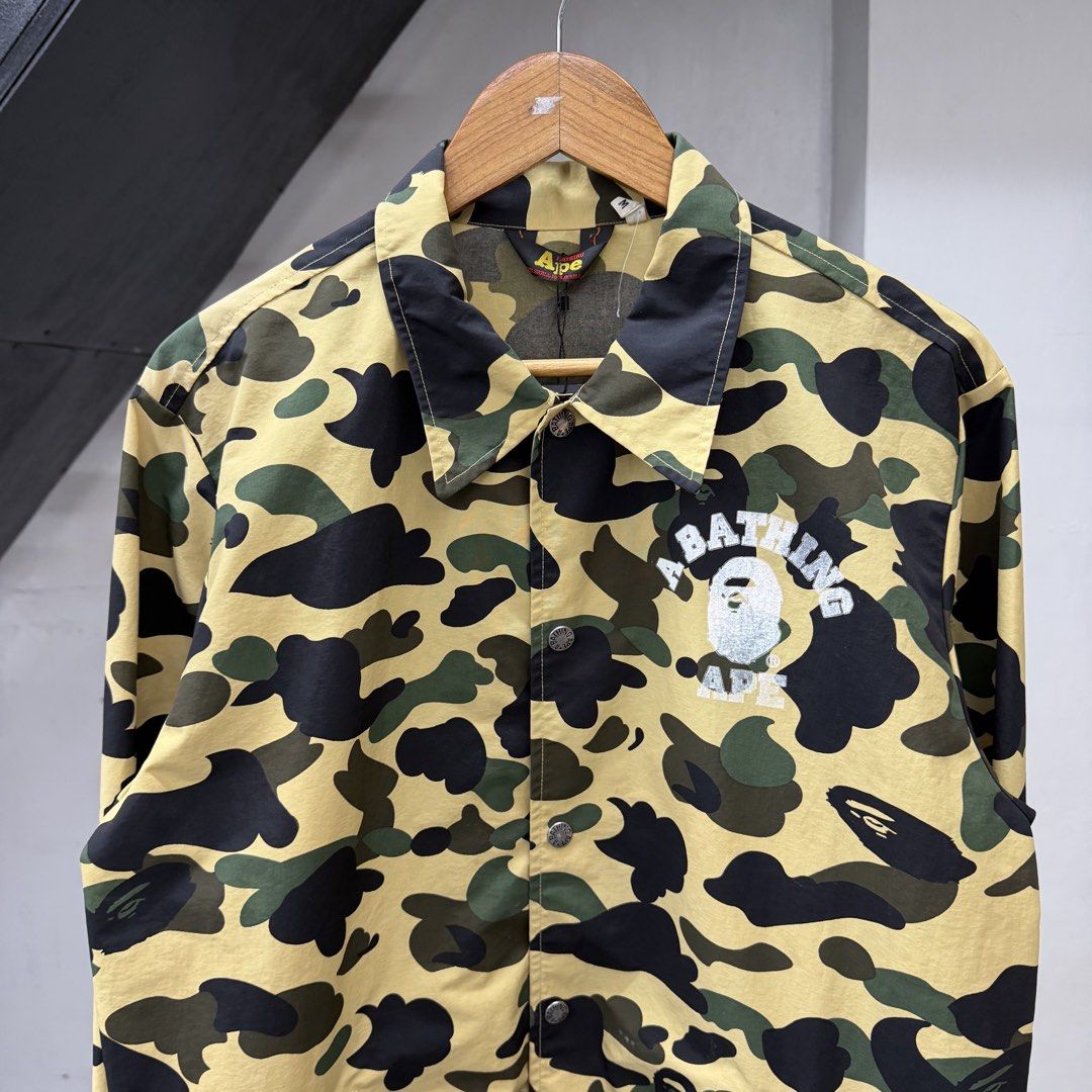 OG Bape Camou Nylon Jacket (Category: Coats, Jackets and Outerwear) located in Taguig. Submitted by goodfindscollection (Listing ID 1467663676, Image 2). Description: size medium on tag but fits to large issue: fading on bape print front .