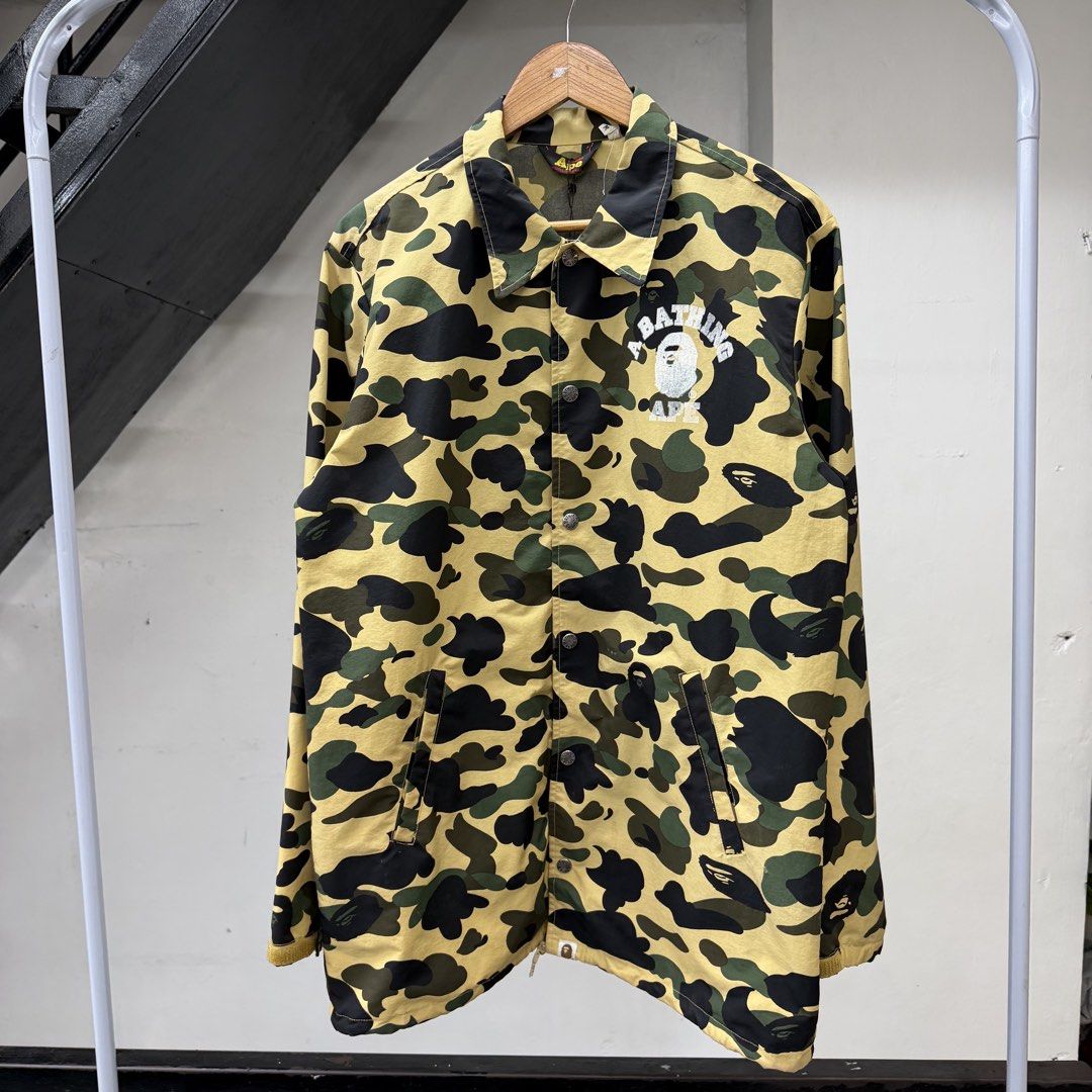 OG Bape Camou Nylon Jacket (Category: Coats, Jackets and Outerwear) located in Taguig. Submitted by goodfindscollection (Listing ID 1467663676, Image 3). Description: size medium on tag but fits to large issue: fading on bape print front .