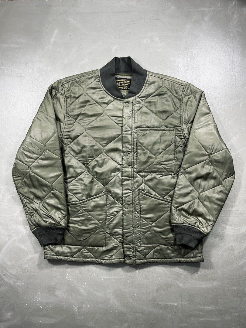 Okonkwo MFG Co. M-65 Inner Lining Quilted Jacket (Category: Coats, Jackets and Outerwear) located in Baguio. Submitted by highland.archives (Listing ID 1467776686, Image 1). Description: Okonkwo MFG Co. M-65 Inner Lining Quilted Jacket Pristine condition Size tagged: XXL Width: 24" Length: 29" Shoulders: 19" Sleeve length: 25.5" Hem: 25".
