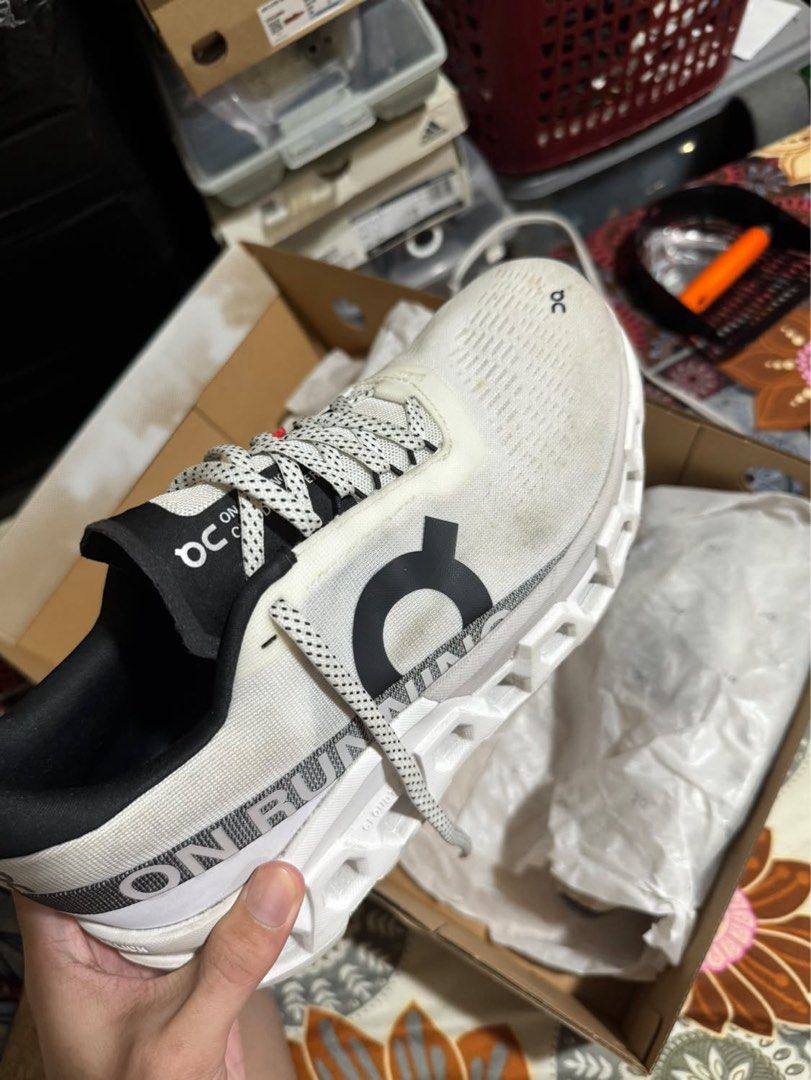 On Cloud Monster 2 (Category: Sneakers & Footwear) located in Bacoor. Submitted by pnglnnvn (Listing ID 1467669468, Image 1). Description: - Color: White - Iconic CloudTec sole setup for ultimate comfort - Breathable textured mesh upper - Bold branding on the side and heel strap - Standard patterned laces - Includes original branded box - Condition: Used well less than 2 weeks - Needs cleaning.