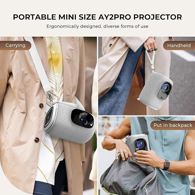 ONOAYO AY2Pro Portable Mini Projector with WiFi and Bluetooth (Category: Projectors) located in Manila. Submitted by starbalesukandjapansurplus (Listing ID 1467615244, Image 2). Description: - Model: ONOAYO AY2Pro Portable Mini Projector - Display: Crisp 1080P resolution with 550 ANSI brightness - Connectivity: 2.4G & 5G dual-band Wi-Fi for smooth wireless screen sharing from phones and laptops - Smart Setup: Fast electric focus and auto keystone