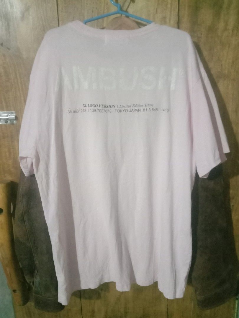 Orig AMBUSH Japan tshirt (Category: Activewear) located in Baguio. Submitted by oliviapreloved100620 (Listing ID 1467741687, Image 2). Description: Sign of used (crack print ) Size large men..