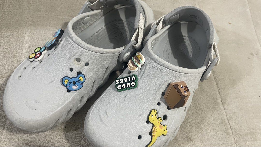 Original Crocs Clog in Gray (Category: Babies & Kids Fashion) located in Paranaque City. Submitted by mars_eshoppe (Listing ID 1467666640, Image 1). Description: Still in good condition Legit Bought in US.