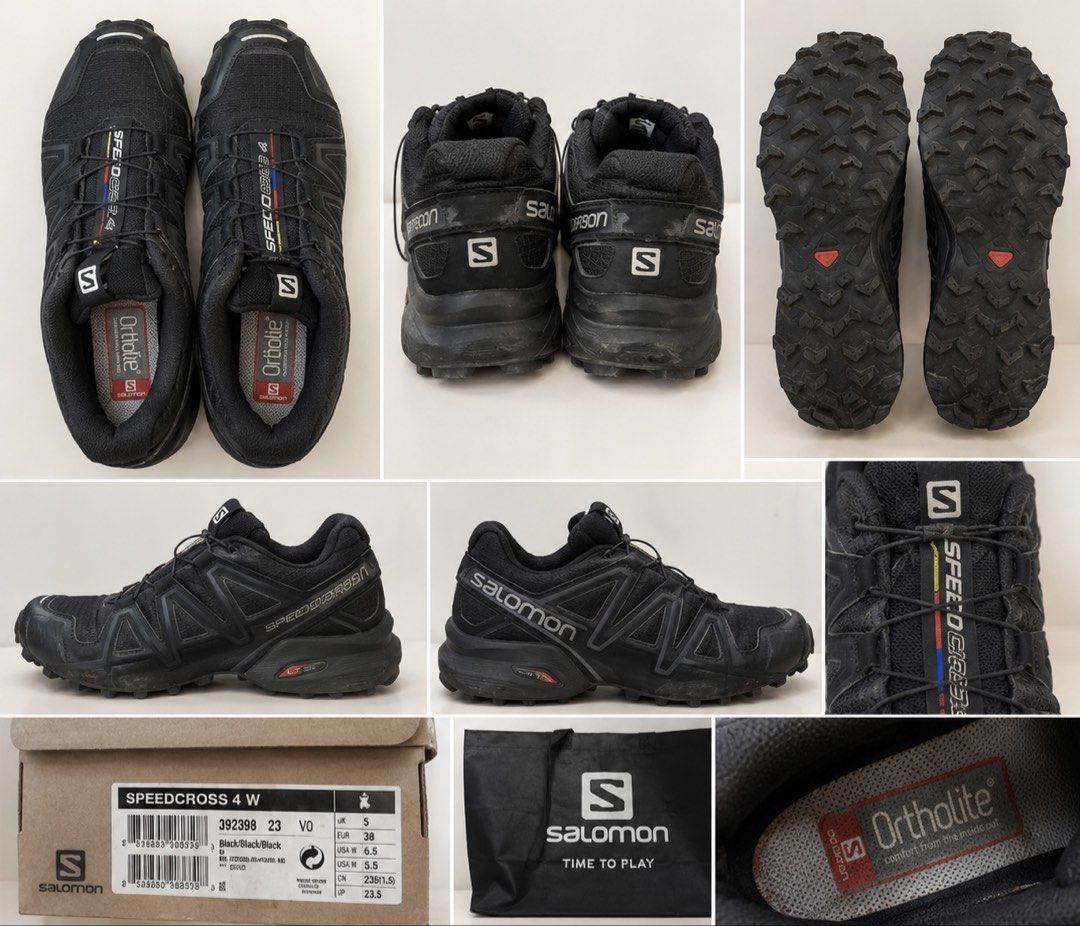 Original Salomon Speedcross 4 (BLACK) (Category: Hiking & Camping) located in Pasig City. Submitted by casahohome (Listing ID 1467719916, Image 1). Description: Original Salomon Speedcross 4 (BLACK) Pre-loved and used, with normal visible signs of wear. Selling as-is based on the actual condition shown in the photos—I’ve intentionally kept the imperfections visible rather than making the shoes look newer than they are. • Salomon Speedcross 4 • Bl